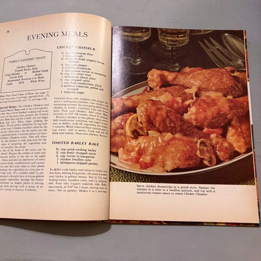 Vtg 1972 Better Homes & Gardens‎ Menu Cookbook Retro Mid Century Kitchen Kitsch